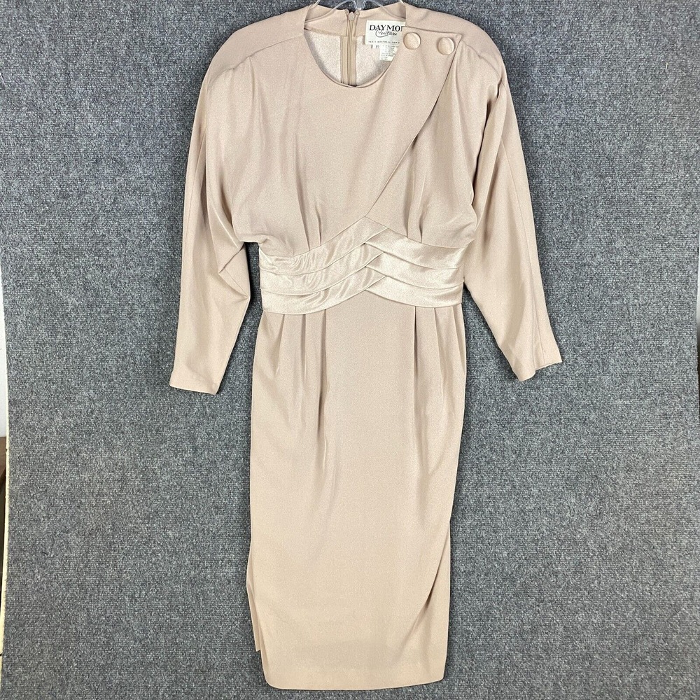 Daymor Couture‎ Dress Women's Size 10 Triacetate Blend Adults Formal Beige